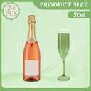 Plastic Champagne Flutes Set of 24, Green Pure Acrylic Glasses Goblets Cups Shatterproof Reusable, for Wedding Christmas Party Mimosa Bar Anniversary Event Drinks