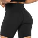 Sunzel No Front Seam High Waist Biker Shorts for Women, Squat Proof Yoga Workout Gym Bike Shorts (Medium, Black)