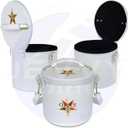 Masonic OES Crown, Fez Case - Order of Eastern Star White Fez Cap For Freemasons With Strap For Hanging on Shoulder