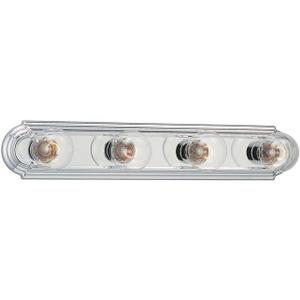 Four Light Vanity Bath Bar Fixture in Brushed Nickel with Made of Steel-Size W24 H4 3/4 E2 1/2-Bathroom Lighting-Chrome Finish 73-Bel-607487