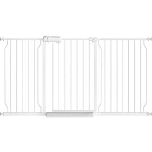 Fairy Baby Extra Wide Baby Gate for Dogs Pressure Monuted Safety Gate for Living Room, Fits 62 Inch to 67 Inch with No Drill Auto Close Dog Gate for Doorways, White