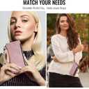 Defencase Compatible with iPhone 16 Plus Case Wallet with RFID Blocking Card Holder for Women Men, PU Leather Magnetic Snap Flip Zipper Strap Wallet Phone Case Fit for iPhone 16 Plus 6.7", Rose Pink