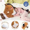 MaoGoLan Large Horse Stuffed Animal, Big Horse Plush Toy for Girl Boy, Ridable Stuffy Pony for Kid, Stuffed Pony Plush Pillow for Baby Shower, Mother's Day Birthday Gifts, Party Favor Decor, 47 inches