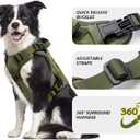 WINGOIN Green Tactical Dog Harness for Extra Large Dogs,No Pull Dog Harness | Heavy Duty with Handle,Adjustable Reflective,Military K9 Style,Big Size Dog Vest,for Great Danen,for Walking Training Hunting