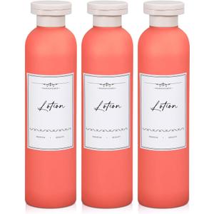 Travel Shampoo Bottle, Empty Plastic Squeeze Bottles 8.8oz with Flip Cap, Lotion Container for Toiletries Travel Size Shampoo and Conditioner (Orange)