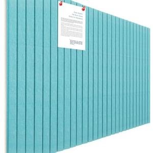 Honoson 12 Pack 47" x 35" Large Cork Board Alternative Felt Bulletin Board Wall Tiles with Safe Square Adhesive Large Roll Cork Tiles for Walls Organize Home Office Classroom Pin Panels(Lake Blue)