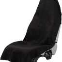 Prpeko Terry Cloth seat Cover Universal Waterproof Car Sport Towel Seat Cushion Non-Slip Sweat-Absorbent Towel Cloth Suitable for Gym Workout, Universal Fit for Car SUV Van-Black (1 Pack)