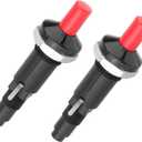 2pcs Piezo Spark Igniter, Two Fire Outlets Plastic BBQ Grill Push Button Ignitor, Ceramic Piezoelectric Ignition Replacement Barbecue Glow Plug Heat Resistant for Ovens Kitchen Water Gas Fireplaces