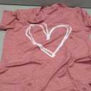 LAZYCHILD Valentines Shirts for Women: Cute Love Heart Shirt Valentine T Shirt Red Short Sleeve Casual Hearts Tops (Medium, Pink)