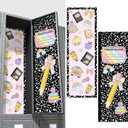 2 Pack 36 x 12 Magnetic Locker Wallpaper Back to School Removable Reusable Magnetic Wall Cover Sheet for School Lockers Fridge Metal Door Girls Decorations Office Supplies (Aesthetic,Rainbow)