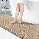 Yimobra Bathroom Runner Rug 70x24 Inch - Extra Long Non Slip Chenille Bath Mat, Soft & Absorbent, Machine Washable Shaggy Hallway Carpet for Vanity Tub Shower, Camel Home Decor Accessories