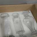 Mimorou 6 Sets Glass Apothecary Jars with Lids and Scoops 3 Styles Clear Candy Jars for Candy Buffets Candy Display Containers Bath Salt Container Cookie Crafts Bathroom Kitchen Storage (Simple)