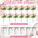 6 Sets Artificial Peonies Flower Peony Bouquet with Galvanized Metal Pot Silk Fake Peonies Faux Flower Arrangements for Wedding Table Centerpiece Party Home Room (Pink)