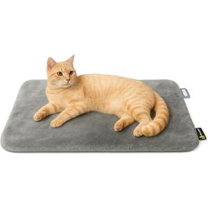 17"x30" Cat Heating Pad - Dual-Sided Pet Heated Pad for Cat and Small Dog with Removable Washable Cover & Adjustable Temperature, 24V Safe Heating, Anti-Chew Cord, 1H/2H Timer (Dark Gray)