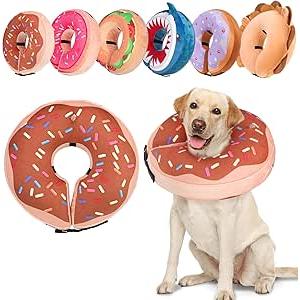 BEAUTYZOO Dog Cone Alternative After Surgery for Large Medium Small Dogs, Soft Inflatable Cone Collar for Dogs Cats, Neck Donut E Collars Dog Recovery Collar to Stop Licking, Chocolate Brown, L