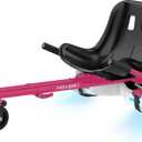 Hover-1 Buggy Hoverboard Attachment - Compatible with Most 6.5" & 8" Electric Hoverboards, Hand-Operated Rear Wheel Control, Adjustable Frame & Straps, Easy Assembly & Install Hoverboard Go Kart (Pink)