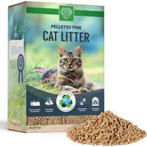 Small Pet Select Pelleted Pine Cat Litter, Kitty Litter, Non Clumping Pellets for Cats, for Use with Sifting Litter Box, Non Tracking, Low Dust, Made in USA, 20lb