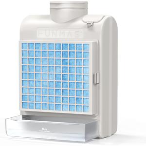 FUNMAS 3-in-1 Indoor Dryer Vent, Stainless Steel Screen Filter, Polyester Filter and Water Drawer System, Upgrade Safety Vent Flap, with 4 Pieces Polyester Filters, For Electric Clothes Dryers