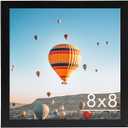 8x8 Black Picture Frame for Wall or Tabletop - Horizontal/Vertical Display