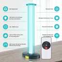 JTAPURE 100W UV Light with Ozone, 3-Gear Timer & Remote Control, Home Purification Device, Dust Mite & Mold Eliminator, Bed Bug Remover for Bathroom, Bedroom, Basement