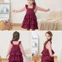 grehava Toddler Girls 2T Spring Dress with Easy-to-Wear Striped Long Sleeve Top Comfortable & Convenient for Busy Parents Burgundy 24M