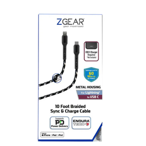 Zgear 10 FT Enduratech Lightning USB C C CBL NDURATECH LIGHTNING USB C CBL
