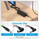 12V Power Cord Compatible with Insignia TV 19" 20" 24" 28" 32"; NS-32E440A13, NS19E310A13, NS19E310NA15, NS24ED200NA14, NS24ED310NA15, NS28D310NA15, NS32DD310NA15 Power Supply Replacement