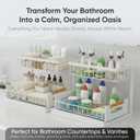 Under Sink Organizer 2-Pack, Metal Under Sink Organizer for Kitchen & Bathroom, Multi-Use Under Sink Storage Rack for Cleaning Supplies and Bathroom Essentials (White)