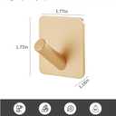 Paoli Heavy Duty Self Adhesive Hooks - Sturdy self Adhesive Hooks for Home, School and Office Easy to fit and Remove(4PC) (Square-Slash Hook, Gold)
