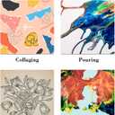 DJAR Wood Canvas Panels 12" x12'', 2 Pack – Ideal for Paint Pouring, Acrylic, Oil Painting, and Art Crafts