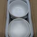 LE TAUCI Small Bowls 12 OZ, Ice Cream Bowl, Ceramic Embossment Stoneware Bowl, Bowls Set for Dessert, Fruits, Side Dishes, Suit For Housewarming - 4.5 Inch, Set of 4, Arctic white