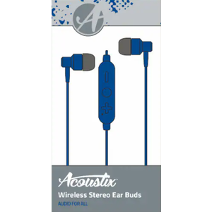 Acoustix Wireless Stereo Earbuds - Blue, 1 ct 