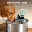 Voluas Dog Water Fountain: 1.8Gal/7L Wireless Stainless Steel Dog Fountain Bowl for Small to Large Dogs, Battery Operated Pet Water Dispenser Indoor with Ultra-Quiet Pump, Easy Clean, 6 Filter