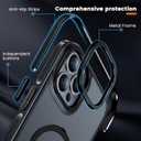 Magnetic Case for iPhone 13 Pro, with Invisible Ring Stand, Military Drop Protection, Shockproof Anti-Fingerprint Matte Protective Cover for iPhone 13 Pro, Black
