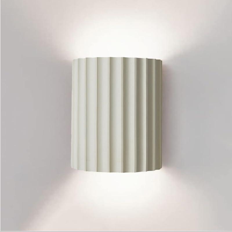 LightInTheBox Modern LED Wall Sconce Minimalist Resin Wall Light Nordic Style Half-Cylinder Tree Root Desgin Up and Down Light for Stairs Hallway Bedroom (White)
