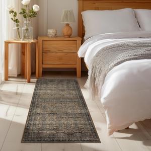 Ruaruarug Area Rug Non Slip Machine Washable Ultra Soft Living Room/ Bedroom/ Kitchen/ Outdoor/ Classroom Vintage Brown, 2'×6'