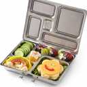 PlanetBox Rover Stainless Steel Bento Box Style Lunch Box for Kids with 5 Compartments  Durable, Dishwasher Safe and BPA-Free Food Container