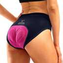 Bikewa Women's 4D Padded Bike Underwear Cycling Bicycle Shorts Biking Riding Briefs Biker Cycle Undershorts for Women (Large, Navy)