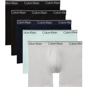 Calvin Klein Micro Stretch Boxer Brief 5-Pack,Medium, 2 Black, 1 Light Cast, 1 Feel the Mint, 1 Shoreline/Black 