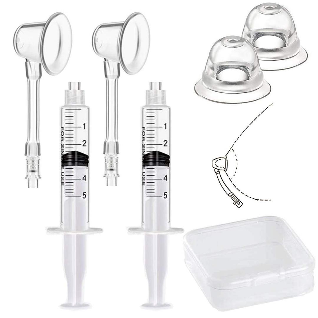 Inverted Nipple Corrector Puller 2 PC Nipple Aspirator Corrector Women Nipple Suckers for Flat Nipples
