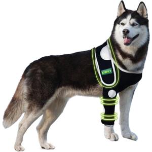 Dog Elbow Protector Prevents Elbow Hygroma, Elbow Calluses, Arthritis, Dysplasia and Pressure Sores, with Reflective Material Makes Night Activities Safer- Right Leg, Medium 