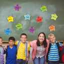 Resurhang 48 Pcs Magnetic Dry Erase Labels Magnetic Name Tags Plates Star Shaped Writable Tag Locker Name Plates Dry Erase Stickers Labels for Classroom School Bus Teacher Student Whiteboards