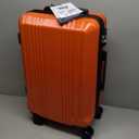 Coolife Luggage Suitcase PC+ABS with TSA Lock Spinner Carry on Hardshell Lightweight (orange, S(20in_carry on))