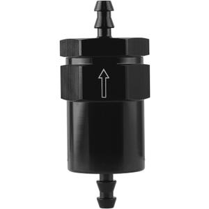 5/16 Inch Billet Inline Fuel Filter 30 Micron Aluminum Alloy High Performance Fuel Filter Upgrade Black