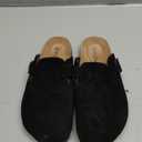 KIDMI Genuine Suede Clogs for Women Cork Footbed Sandals Leather Mules Potato Shoes with Arch Support Size 39