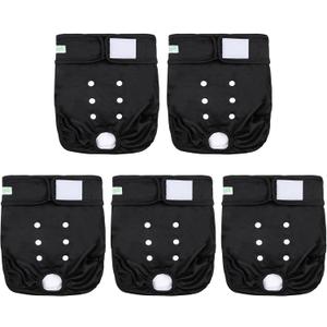 Wegreeco Female Dog Diapers, Washable Reusable Pet Puppy Doggie Diapers for Small Medium Large Female Dogs in Heat Period, Doggy Period Panties XX-Large, Black