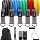 Resistance Bands with Handles, Single Resistance Bands, Exercise Bands with Handles, for Resistance Training, Physical Therapy, Home Workouts, Fitness, Pilates