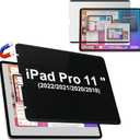 Magnetic Privacy Screen Protector Compatible With iPad Air 5th 4th Generation 10.9 Inch & iPad Pro 11(2018/ 2020/ 2021/ 2022), Removable Anti Blue Light Glare Spy Private Filter Black Security Screen Cover