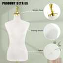 Mannequin Torso for Women, 53"-73" Height Adjustable Dress Form Sewing Mannequin with Golden Metal Stand, Beige