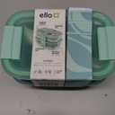 Ello 2-Pack Lunch Stack Plastic Food Storage Container Bento Box with Airtight, Leak-Proof Locking Plastic Lids and Silicone Base, BPA-Free, Freezer, Microwave, and Dishwasher Safe, Mint Chip